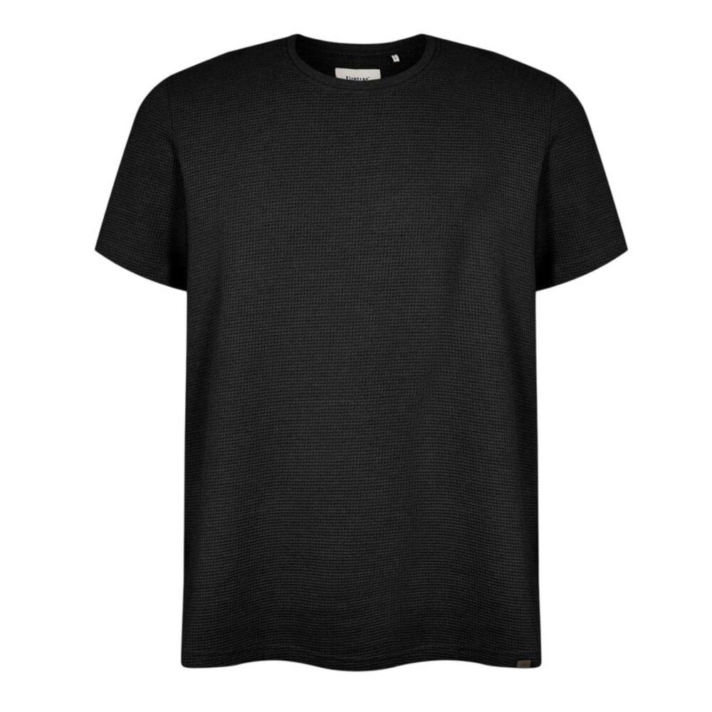 Firetrap Mens Logo Waffle Crew Neck Regular T-Shirt / Black